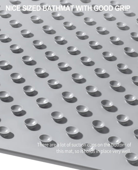 Non-slip rubber bath mat for inside bath, 43x92 cm, machine washable with strong suction cups.