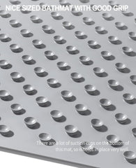 Non-slip rubber bath mat for inside bath, 43x92 cm, machine washable with strong suction cups.