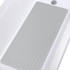 Non-slip rubber bath mat for inside bath, 43x92 cm, machine washable with strong suction cups.