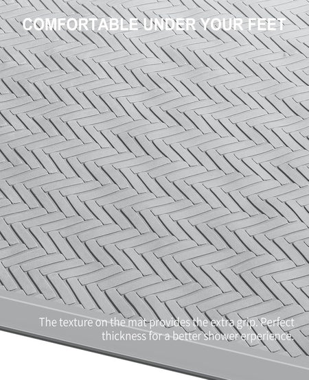 Non-slip rubber bath mat for inside bath, 43x92 cm, machine washable with strong suction cups.