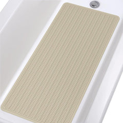 Non-slip rubber bath mat for inside bath, 43x92 cm, machine washable with strong suction cups.