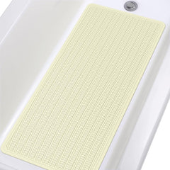 Non-slip rubber bath mat for inside bath, 43x92 cm, machine washable with strong suction cups.
