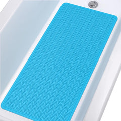 Non-slip rubber bath mat for inside bath, 43x92 cm, machine washable with strong suction cups.