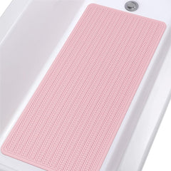 Non-slip rubber bath mat for inside bath, 43x92 cm, machine washable with strong suction cups.
