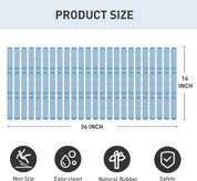 Non-slip shower mat, 90x40cm, anti-mould, extra long, with suction cups. Suitable for showers and bathtubs - CUT TO SIZE