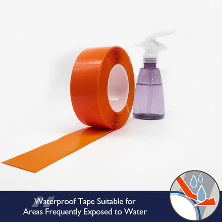 Orange Aisle Marking Tape – Heavy - Duty Floor Line Marking for Warehouses & Industrial Safety - Slips Away - Anti slip tape - Orange/permstripe - H6901O 75mm - 