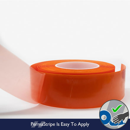 Orange Aisle Marking Tape – Heavy - Duty Floor Line Marking for Warehouses & Industrial Safety - Slips Away - Anti slip tape - Orange/permstripe - H6901O 75mm - 