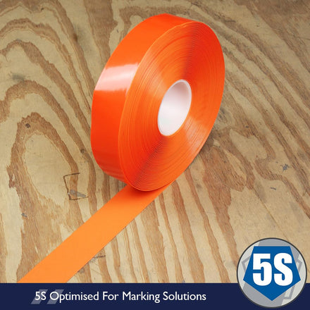 Orange Aisle Marking Tape – Heavy - Duty Floor Line Marking for Warehouses & Industrial Safety - Slips Away - Anti slip tape - Orange/permstripe - H6901O 75mm - 