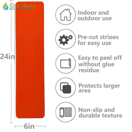 Orange Non Slip Tape Roll Pro Standard Grade - Anti Slip Traction for Indoor/Outdoor Use - Slips Away - Anti slip tape - H3401o/140mm x 140mm ( 10x pack ) - 