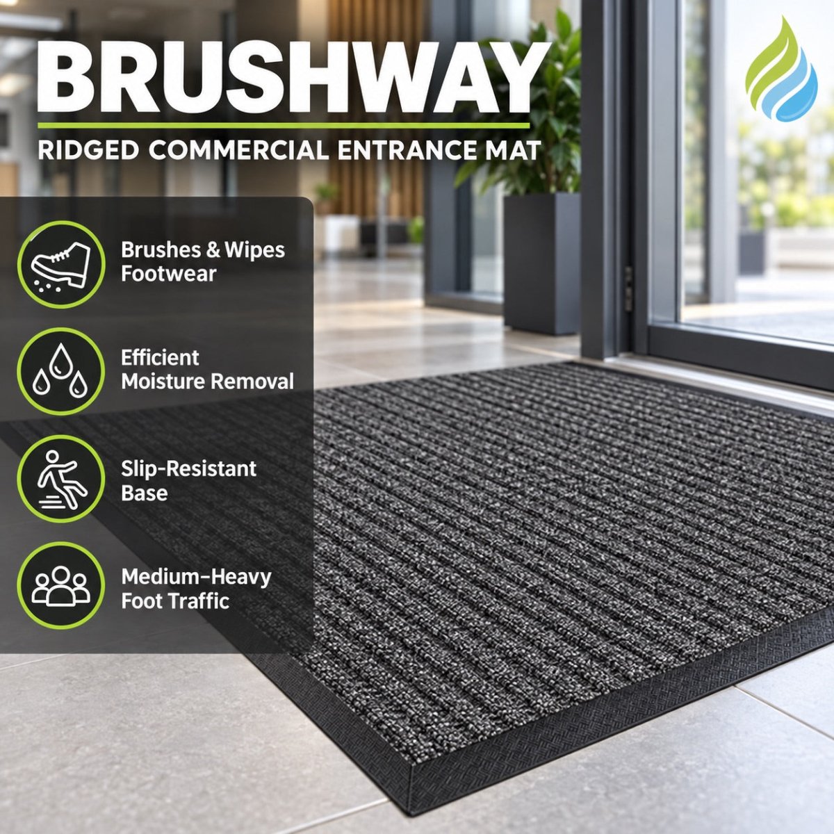 Outdoor Soilscraper Entrance Mat – Heavy-Duty, Non-Slip Mat to Trap Dirt and Mud - Slips Away - SO3660 -