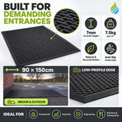 Outdoor Soilscraper Entrance Mat – Heavy-Duty, Non-Slip Mat to Trap Dirt and Mud - Slips Away - SO3660 -
