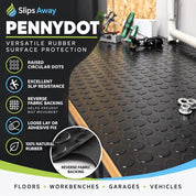 PennyDot Rubber Matting:Heavy-Duty Surface ProtectionThicknesses 3mm or 4,5mm Bespoke Linear Metre Cut - Slips Away - PD3122C -