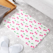 Pink Cherries Bathmat - Cherry Blossom Bath Mat - Cute Bath Mat - Cherries Gift Bathroom Decor - Cherry Lover Gift - Stone Non Slip Bath Mat - Slips Away - 1344556347 -