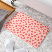 Pink Hearts Bathmat - Minimalist Valentine Bathmat - Abstract Hearts Bathroom Mat - Classical Bathmat - Pink Stone Nonslip Bath Mat - Slips Away - 1330525012 -