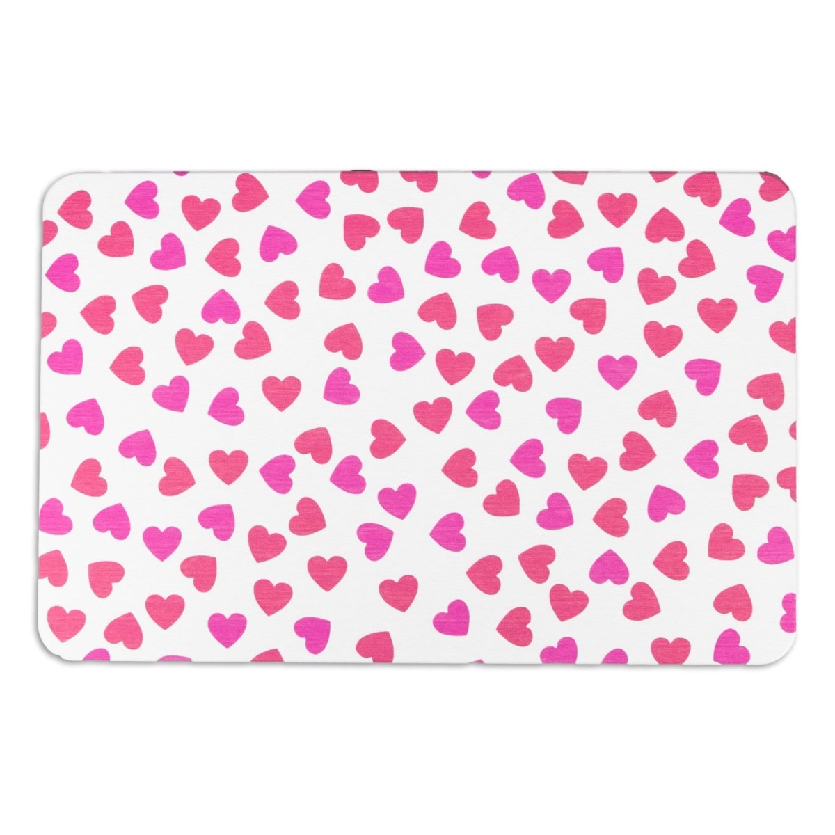 Pink Hearts Bathmat - Minimalist Valentine Bathmat - Abstract Hearts Bathroom Mat - Classical Bathmat - White Stone Nonslip Bath Mat - Slips Away - 1344546461 -