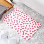 Pink Hearts Bathmat - Minimalist Valentine Bathmat - Abstract Hearts Bathroom Mat - Classical Bathmat - White Stone Nonslip Bath Mat - Slips Away - 1344546461 -