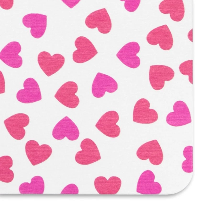 Pink Hearts Bathmat - Minimalist Valentine Bathmat - Abstract Hearts Bathroom Mat - Classical Bathmat - White Stone Nonslip Bath Mat - Slips Away - 1344546461 -