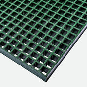 Green GRP MESH GRATING grid mat on a white background