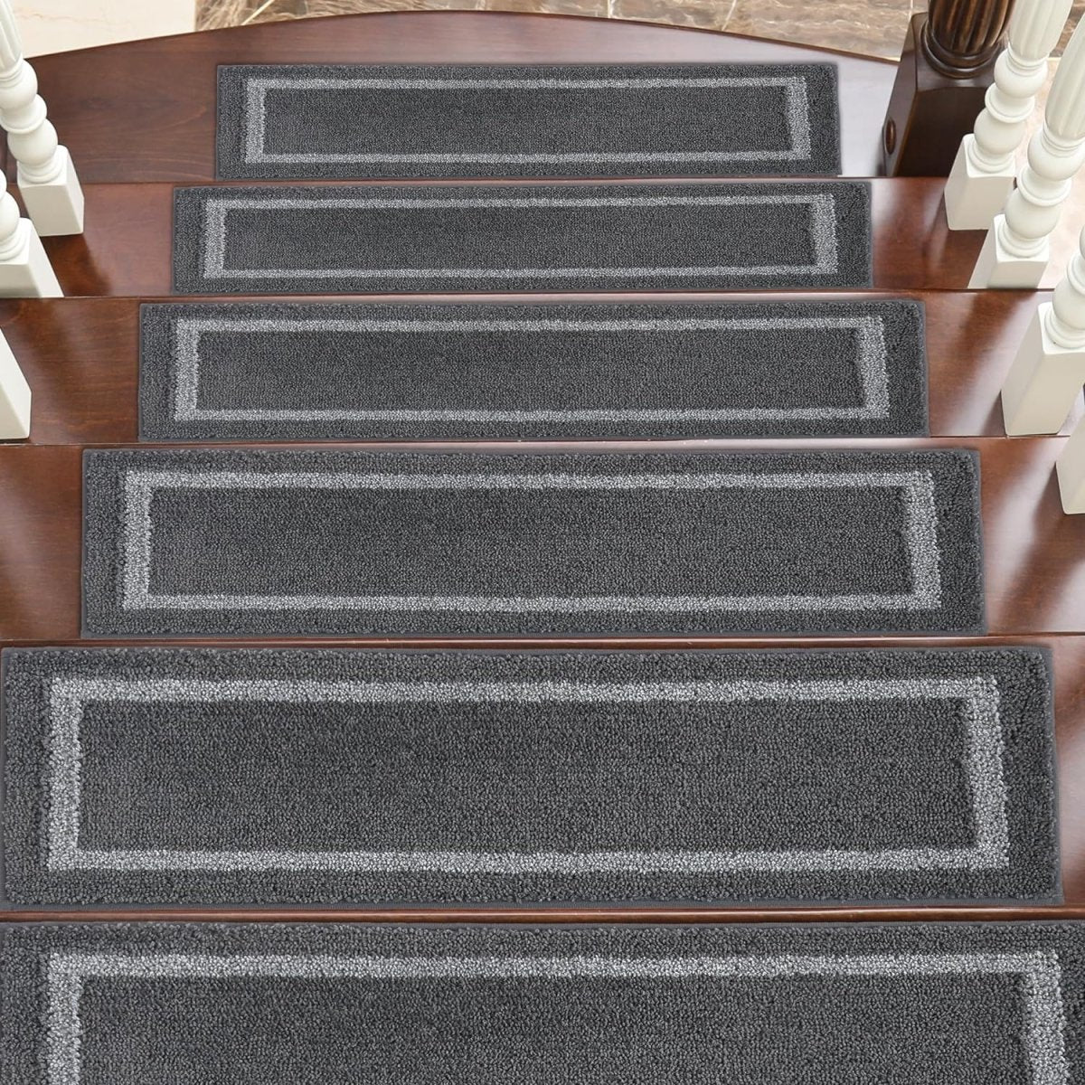 Premium Non-Slip Stair Carpet Treads - 22 X 70cm, Ideal for Kids, Elders, and Pets - Machine Washable - Slips Away - B0CSHY1WCK -