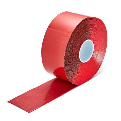 Red Aisle Marking Tape – Heavy - Duty Floor Line Marking for Warehouses & Industrial Safety - Slips Away - Anti slip tape - Red/permstripe - H6901R 25mm - 