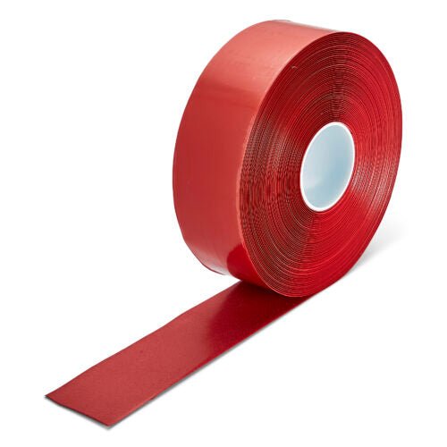 Red Aisle Marking Tape – Heavy - Duty Floor Line Marking for Warehouses & Industrial Safety - Slips Away - Anti slip tape - Red/permstripe - H6901R 25mm - 
