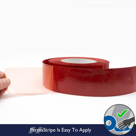 Red Aisle Marking Tape – Heavy - Duty Floor Line Marking for Warehouses & Industrial Safety - Slips Away - Anti slip tape - Red/permstripe - H6901R 25mm - 
