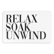 Relax Soak Unwind Bathmat - White Stone Non Slip Mat - Bathroom Decor - Funny Bathroom Decor - Funny Bath Mat - 100% Natural Eco-Friendly - Slips Away - 1330583606 -