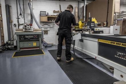 Ribbed Anti-Fatigue Matting – For Light Industry & Dry Packing Areas - Kumfi Rib - Slips Away - KR2436BL -