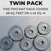 Rubber Gym Mats Twin Pack - Extra Heavy Duty, Non-Slip Commercial Grade Flooring - 48 Sq. Ft - 12mm Thick