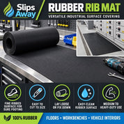 Rubber Rib Matting 3mm or 6mm Thick in 10 Metre Rolls - Slips Away - RR3122C -