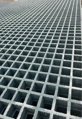 Grey GRP Open Mesh Grating Panels – Anti-Slip & Corrosion-Resistant for Walkways & Platforms