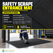 Safety Scrape Entrance Mat – Heavy-Duty, Anti-Slip Mat for Wet & High-Traffic Areas - Slips Away -  -
