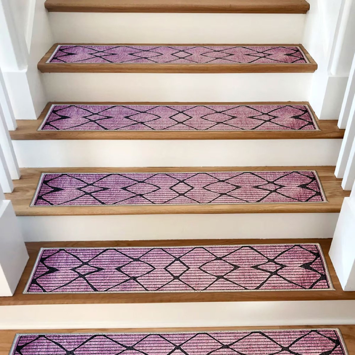 Scandinavian Stair Treads Carpet, Stair Carpet, Aesthetic Stair Runner, Ultra Thin Stair Mat, Step Pad, Non-Slip Rug, Washable Carpet - Slips Away - 1670790434_4328477671 -