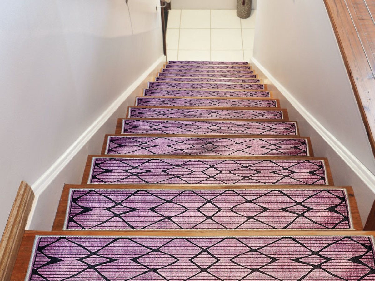 Scandinavian Stair Treads Carpet, Stair Carpet, Aesthetic Stair Runner, Ultra Thin Stair Mat, Step Pad, Non-Slip Rug, Washable Carpet - Slips Away - 1670790434_4328477671 -
