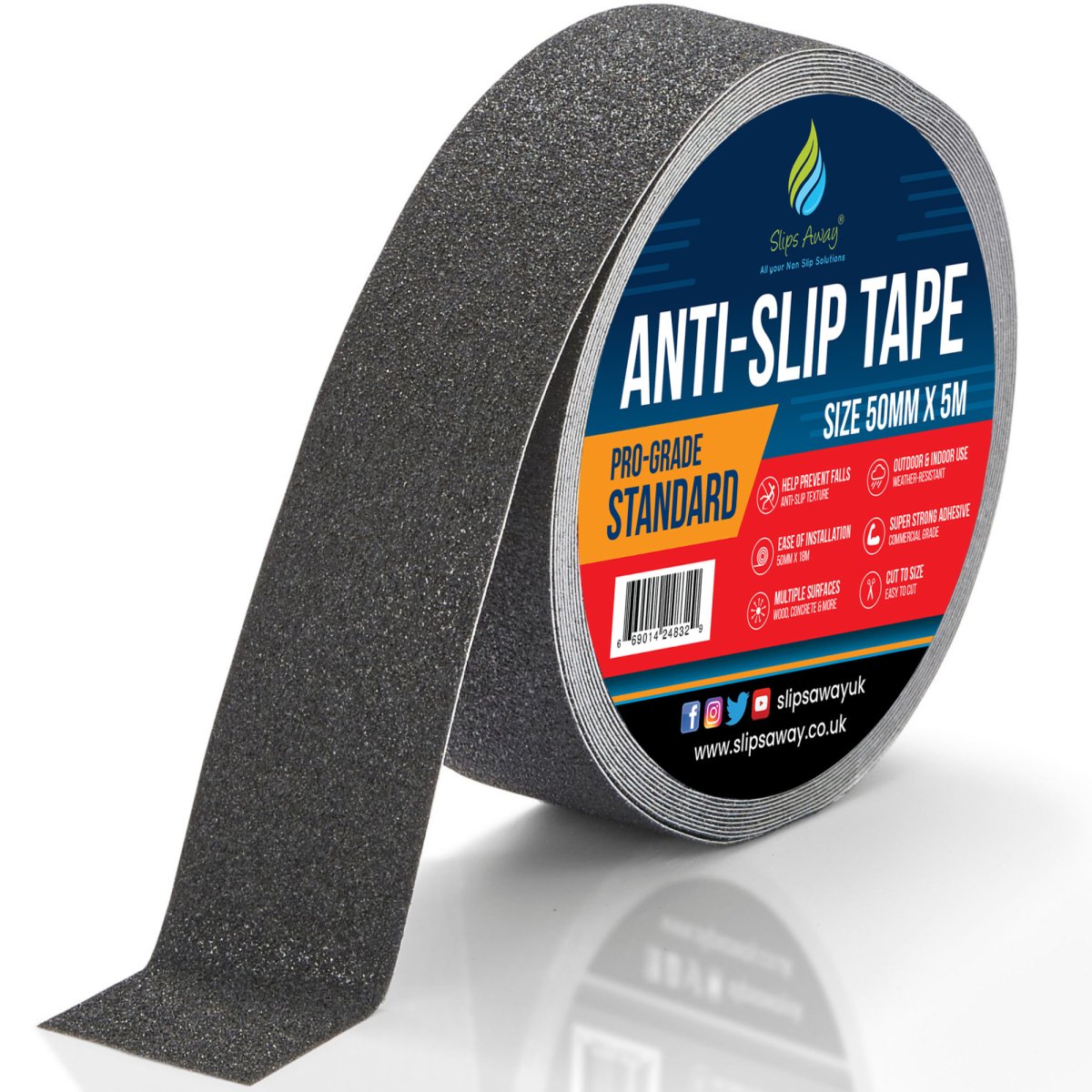 Short Length Anti Slip Tape Rolls - Standard Grade, 5 Metres | Non - Slip Safety Tape - Slips Away - Anti slip tape - SA053 - 