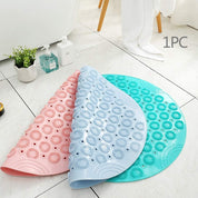 Shower Mat round Bath Mat PVC Bathroom Mat Antibacterial Bathtub Mat Non Slip Shower Mats with Suction Cups and Drain Holes, Machine Washable for Bathroom Bathtub Toilet(55X55Cm,Green) - Slips Away - B0868LP1R4 - 