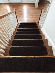 Soft Shaggy Carpet Stair Treads NON-SLIP Machine Washable Mats/Rugs, 22x67Cm, 30Mm Thickness - Slips Away - B084HKRDZ3 -