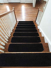 Soft Shaggy Carpet Stair Treads NON-SLIP Machine Washable Mats/Rugs, 22x67Cm, 30Mm Thickness - Slips Away - B084HKV655 -