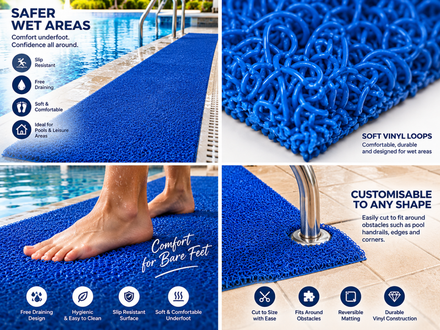 Soft Vinyl Spaghetti Matting – Comfort & Safety for Swimming Pools, Marinas & Boats - Slips Away -  -