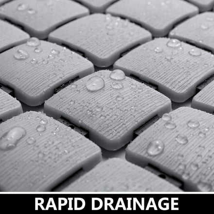 Square Non-Slip Shower Mat with Suction Cups, Grey, 54x54 cm