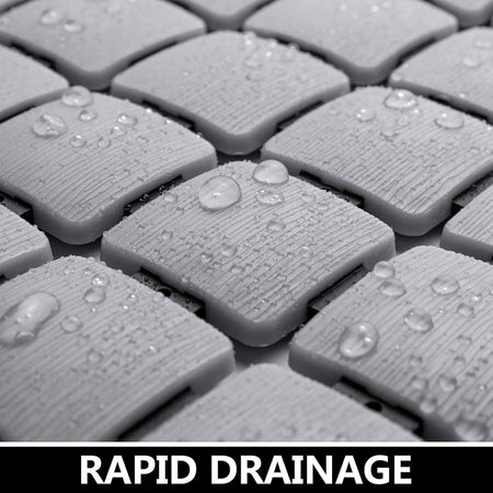 Square Non-Slip Shower Mat with Suction Cups, Grey, 54x54 cm
