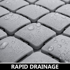 Square Non-Slip Shower Mat with Suction Cups, Grey, 54x54 cm