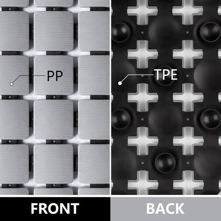 Square Non-Slip Shower Mat with Suction Cups, Grey, 54x54 cm