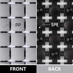 Square Non-Slip Shower Mat with Suction Cups, Grey, 54x54 cm