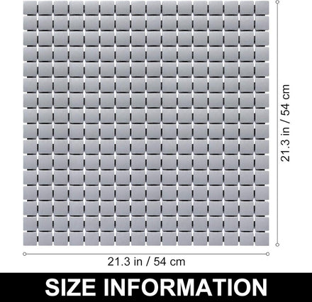 Square Non-Slip Shower Mat with Suction Cups, Grey, 54x54 cm