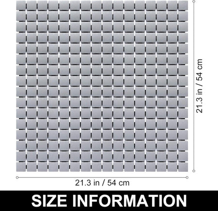 Square Non-Slip Shower Mat with Suction Cups, Grey, 54x54 cm