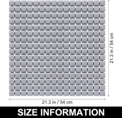Square Non-Slip Shower Mat with Suction Cups, Grey, 54x54 cm