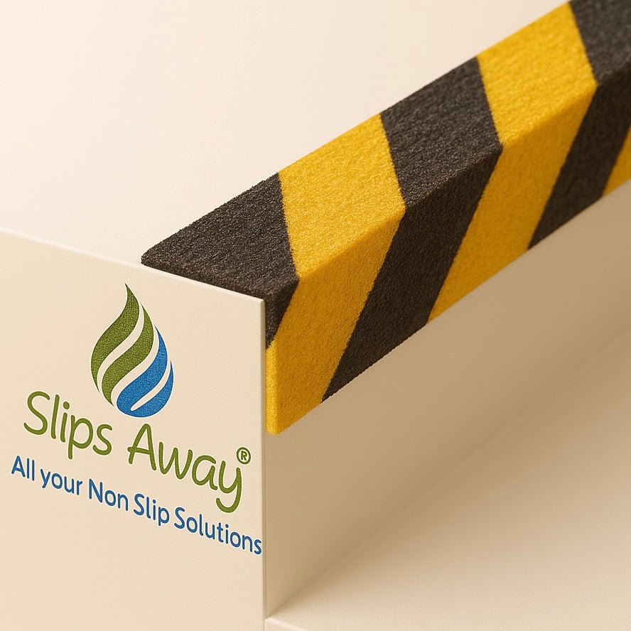 Stair & Step Nosing Cover Anti Slip Treads GRP Heavy Duty for High Traffic Areas - HAZARD - Slips Away - Stair nosing - 1x GRP nosing hazard 500mm - 