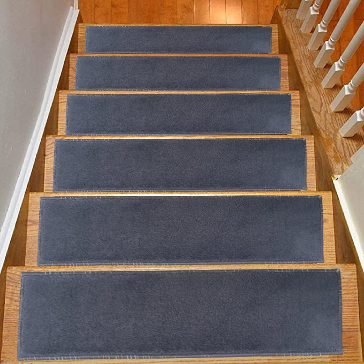 Stair Treads Carpet Shaggy, Fluffy Anthracite, Stair Carpet, Aesthetic Stair Runner, Ultra Thin Stair Mat, Modern Step Pad, Stairs Rug - Slips Away - 1576972508_3982286875 -