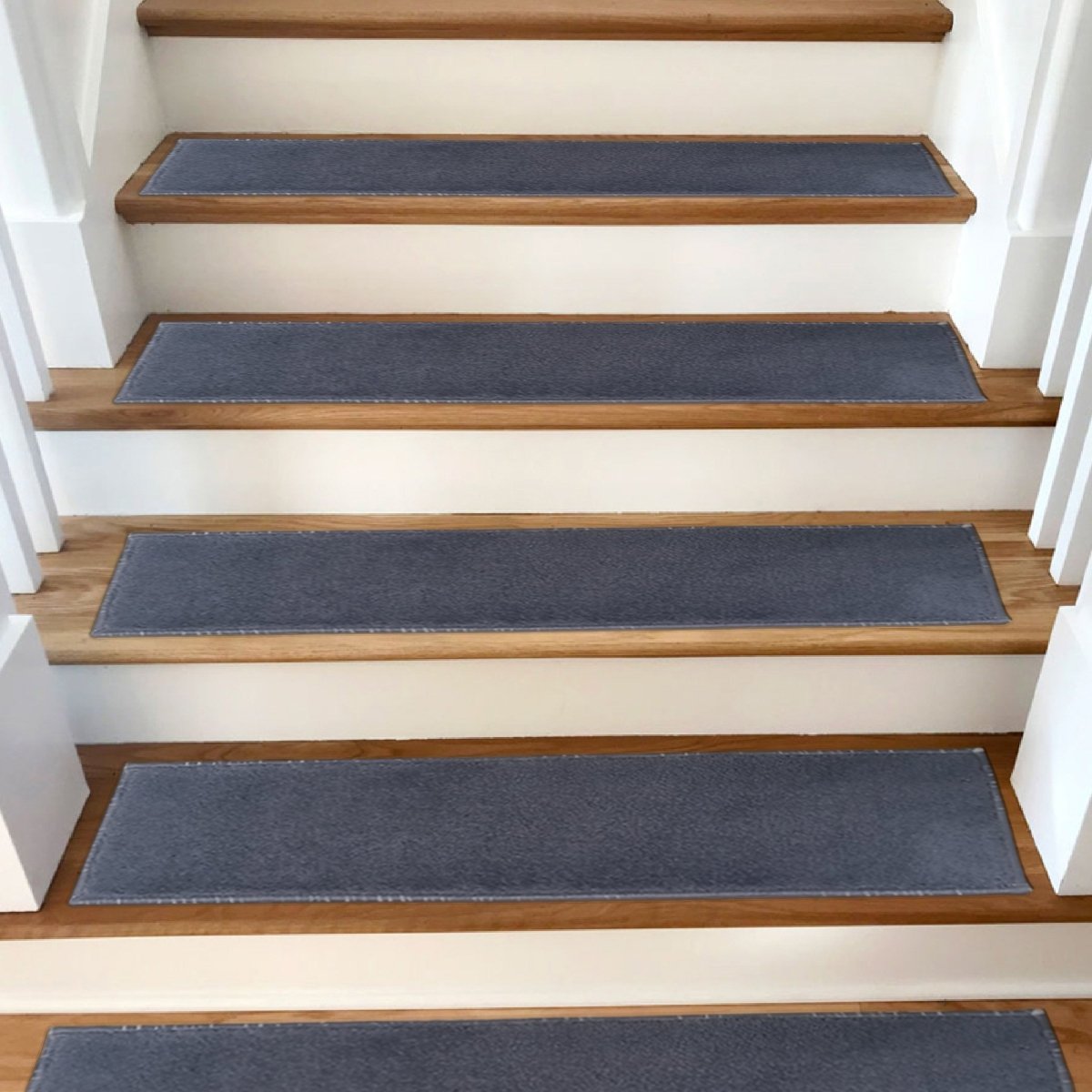 Stair Treads Carpet Shaggy, Fluffy Anthracite, Stair Carpet, Aesthetic Stair Runner, Ultra Thin Stair Mat, Modern Step Pad, Stairs Rug - Slips Away - 1576972508_3982286875 -